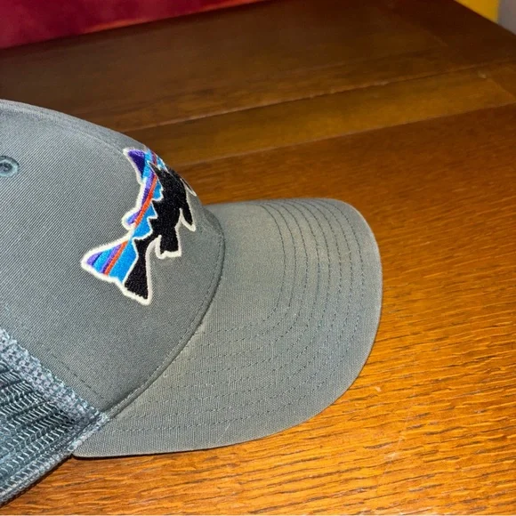 Patagonia Gray and Blue Fish Logo Hat - Picture 5 of 7